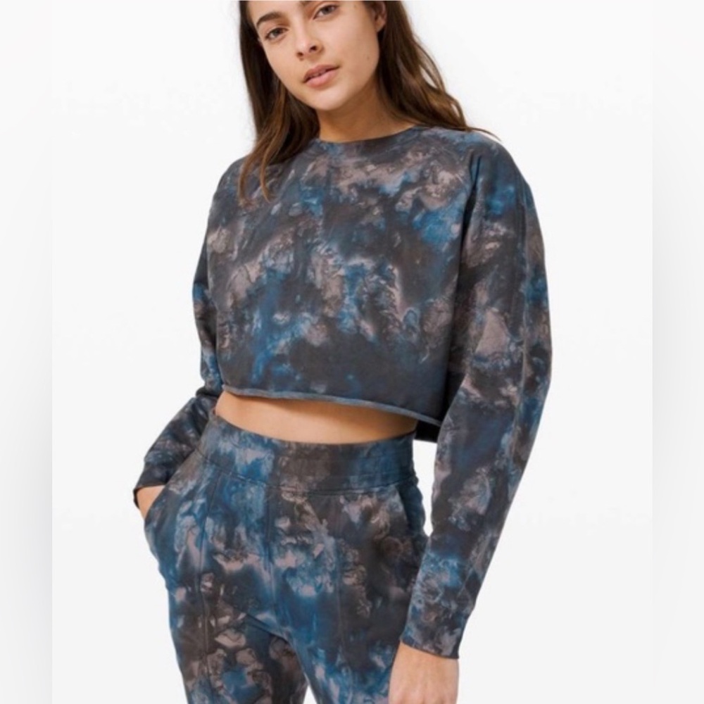 Lululemon LA Cropped Watercolor Sweatshirt